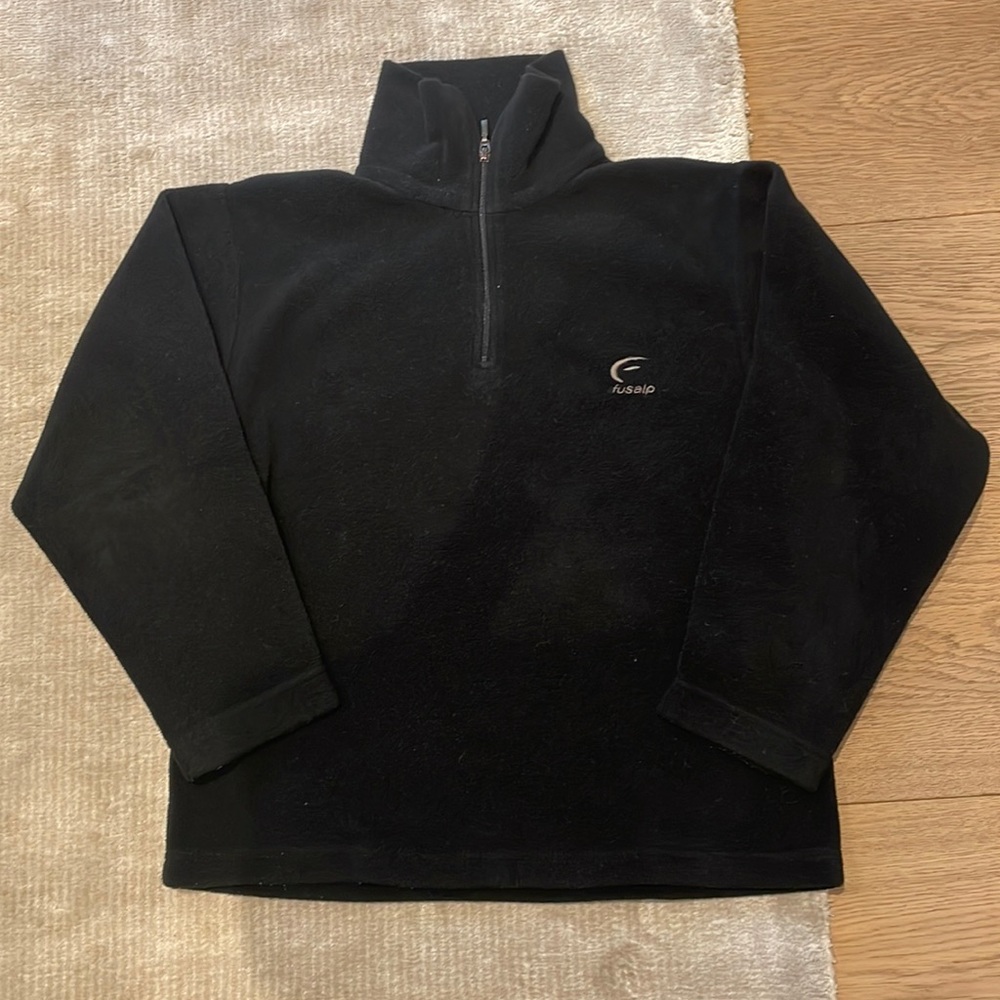 Fusalp Kids 1/4 zip black fleece sweater